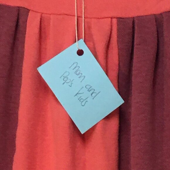 Skirt Girls 8 Maxi Pink Colorblock Knit Cotton Straight Retro Mom and Pop's Kids - Picture 2 of 8